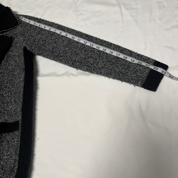 Anthropologie Textured Knit Collar Coat Black Grey Small - Picture 8 of 10